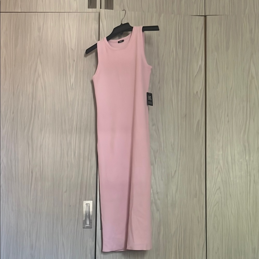Stretch Pink Sleeveless Maxi Dress - EXPRESS